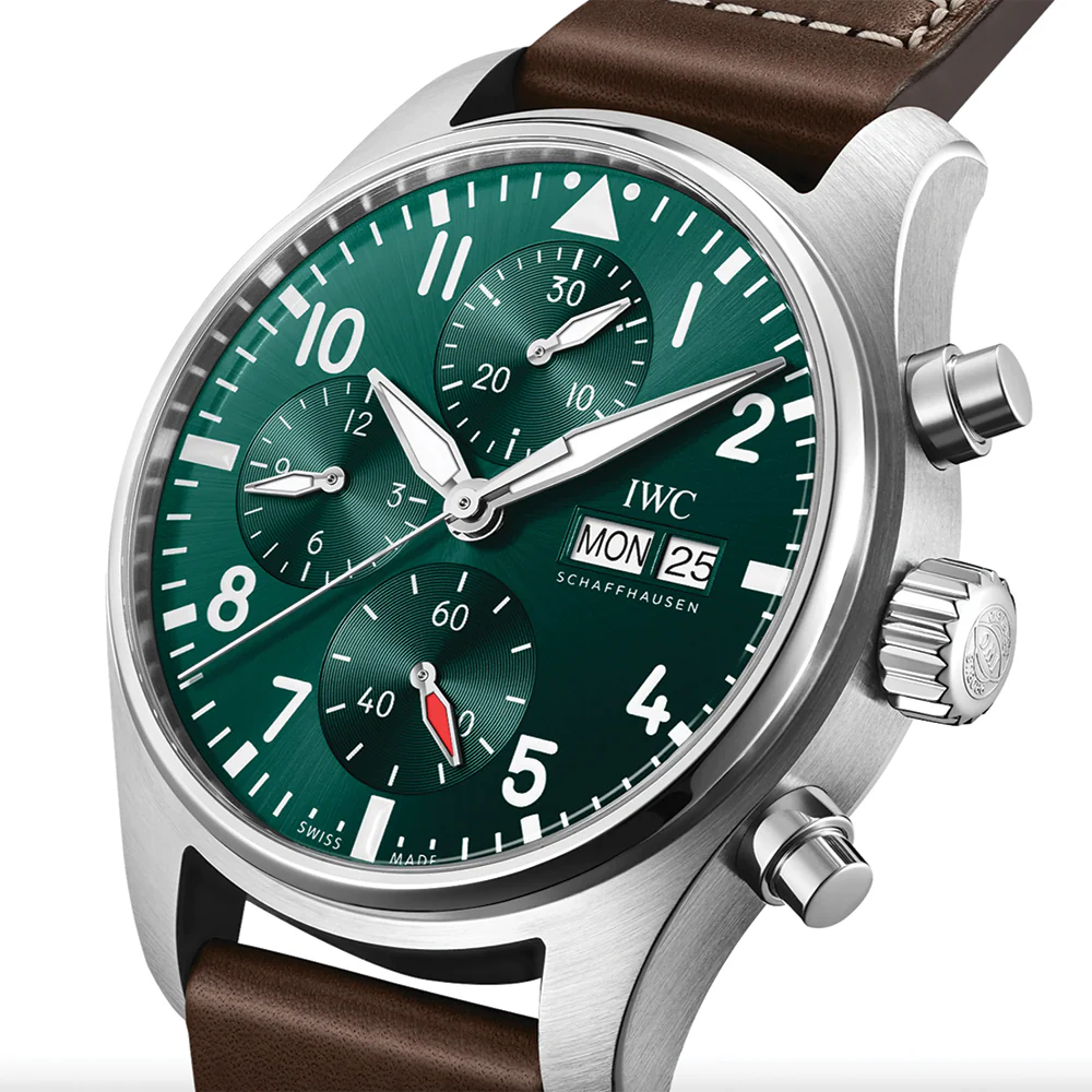 Pilot's Watch Chronograph 41mm - Green on Leather Strap - Image 2