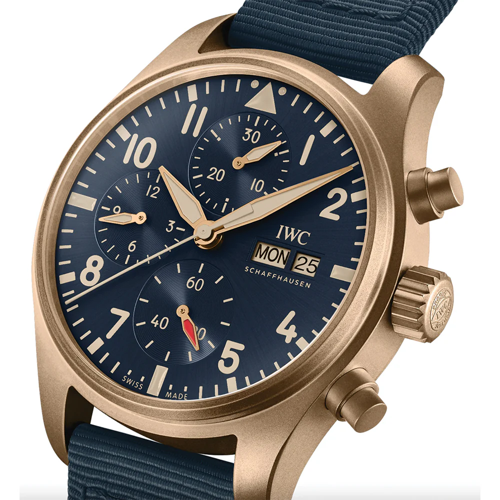 Pilot's Watch Chronograph Bronze Case 41mm - Blue on Textile Strap - Image 2