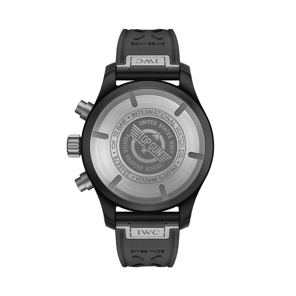 Pilot's Watch Chronograph TOP GUN Ceramic Case 41.9mm - Black on Rubber Strap - Image 3