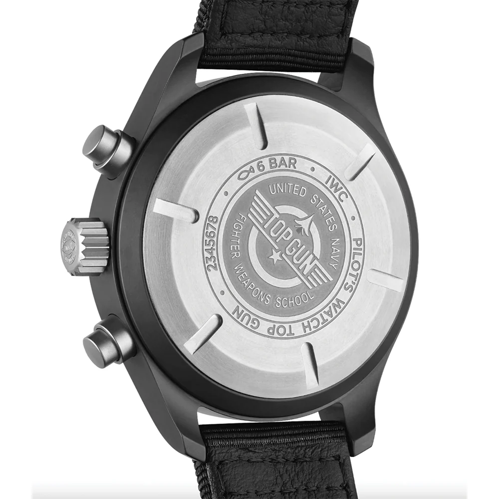 Pilot's Watch Chronograph TOP GUN Ceramic Case 44.5mm - Black on Textile Strap - Image 5