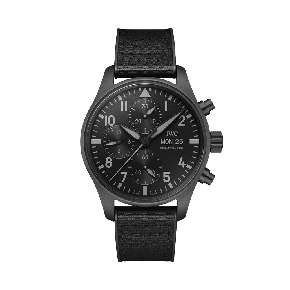 Pilot's Watch Chronograph TOP GUN Ceratanium® Case 41mm - Black on Rubber Strap