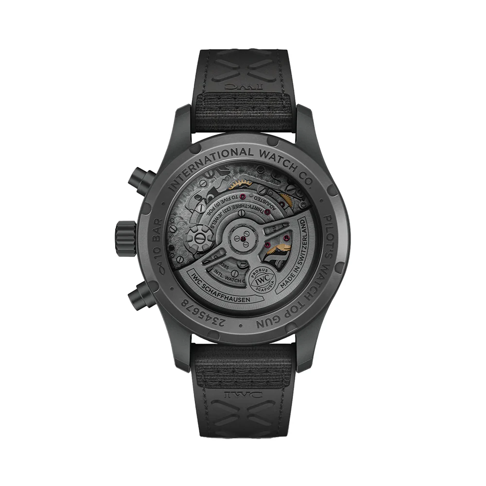 Pilot's Watch Chronograph TOP GUN Ceratanium® Case 41mm - Black on Rubber Strap - Image 3