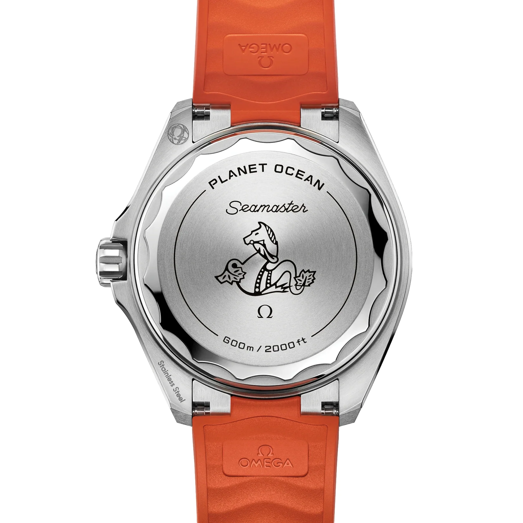 Seamaster Planet Ocean 600M 42mm - Black and Orange on Orange Rubber Strap - Image 7