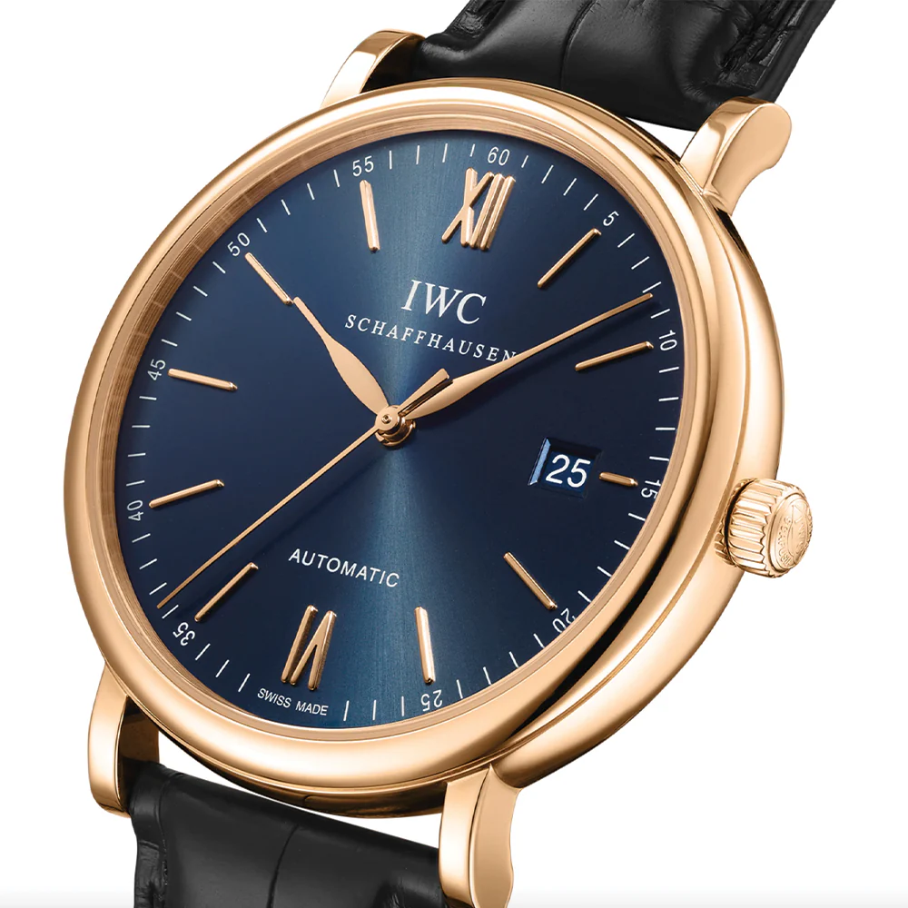 Portofino Automatic 18K 5N Gold Case 40mm - Blue on Leather Strap - Image 2