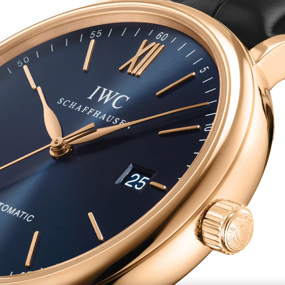 Portofino Automatic 18K 5N Gold Case 40mm - Blue on Leather Strap - Image 3
