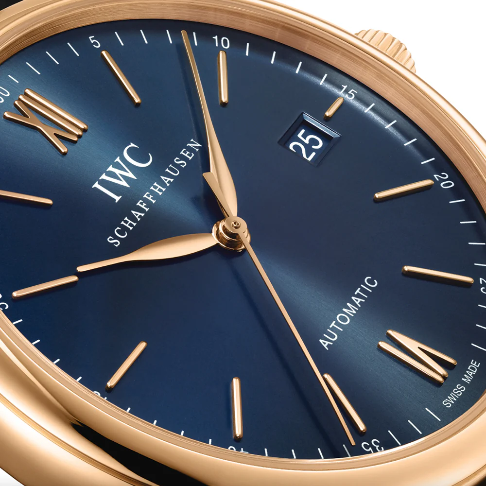 Portofino Automatic 18K 5N Gold Case 40mm - Blue on Leather Strap - Image 4