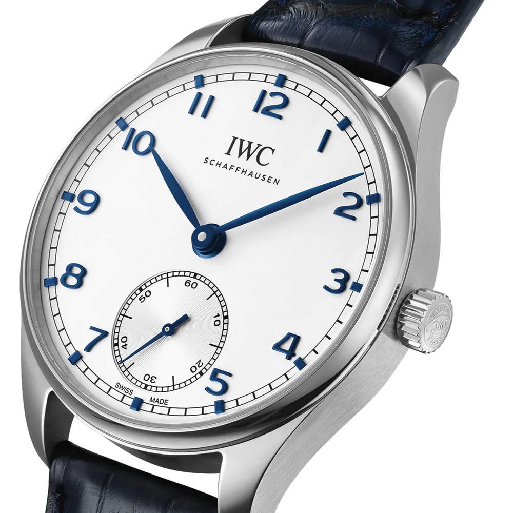 Portugieser Automatic 40mm - Silver w/ Blue Accents on Leather Strap - Image 2