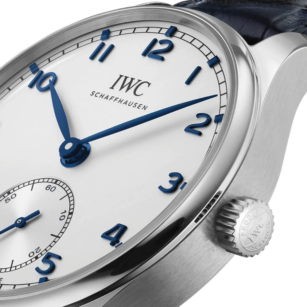 Portugieser Automatic 40mm - Silver w/ Blue Accents on Leather Strap - Image 3