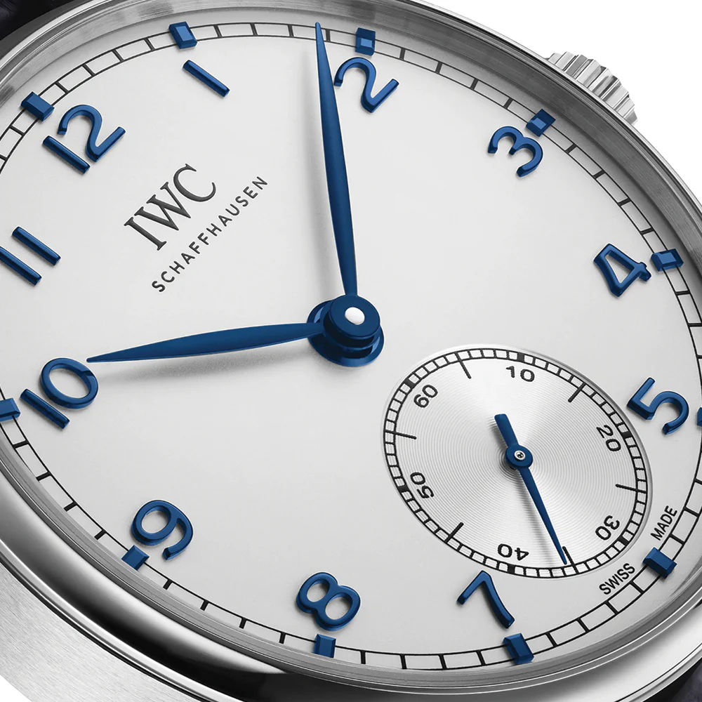 Portugieser Automatic 40mm - Silver w/ Blue Accents on Leather Strap - Image 4