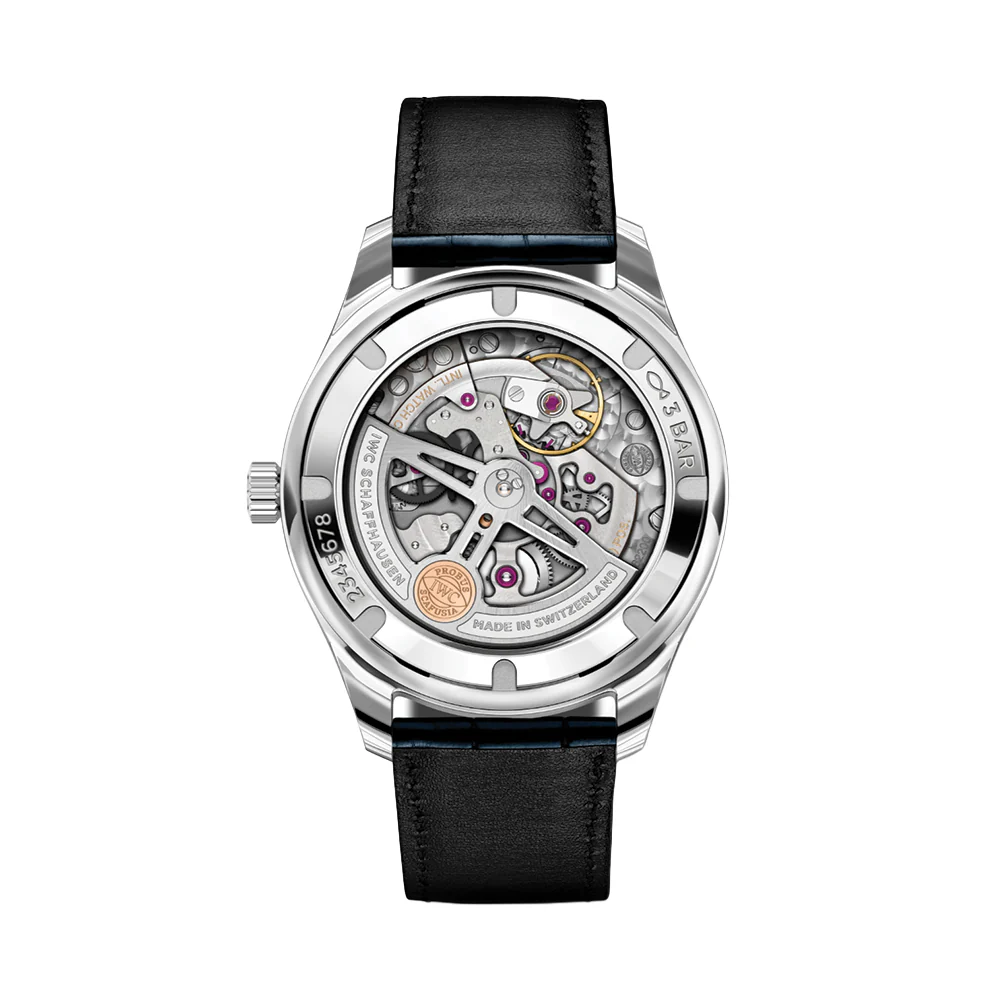Portugieser Automatic 40mm - Silver w/ Blue Accents on Leather Strap - Image 5