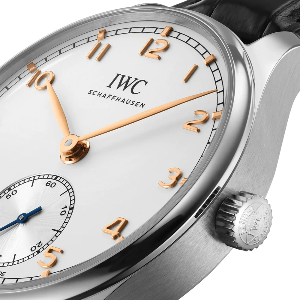 Portugieser Automatic 40mm - Silver w/ Black Accents on Leather Strap - Image 3