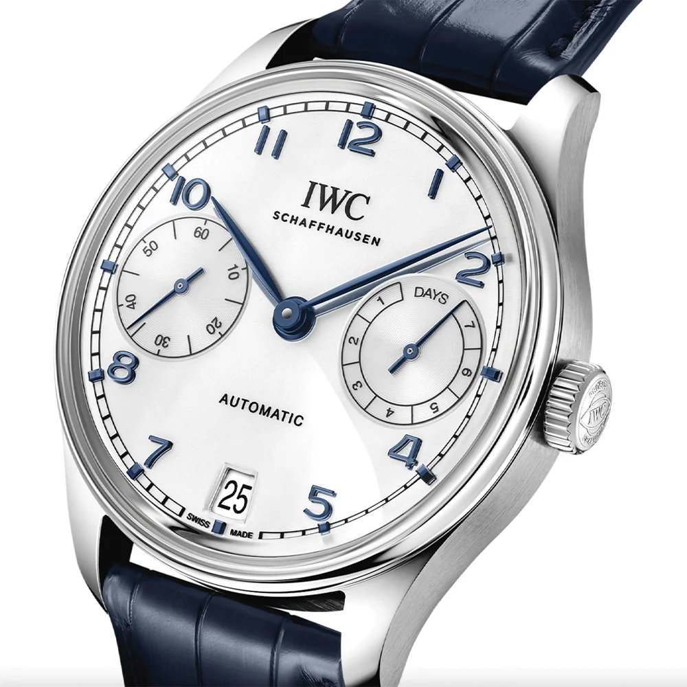 Portugieser Automatic Blue Accents 42mm - Silver-Plated on Blue Leather Strap - Image 2