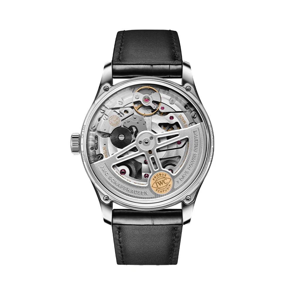 Portugieser Automatic Gold Accents 42mm - Silver-Plated on Leather Strap - Image 3
