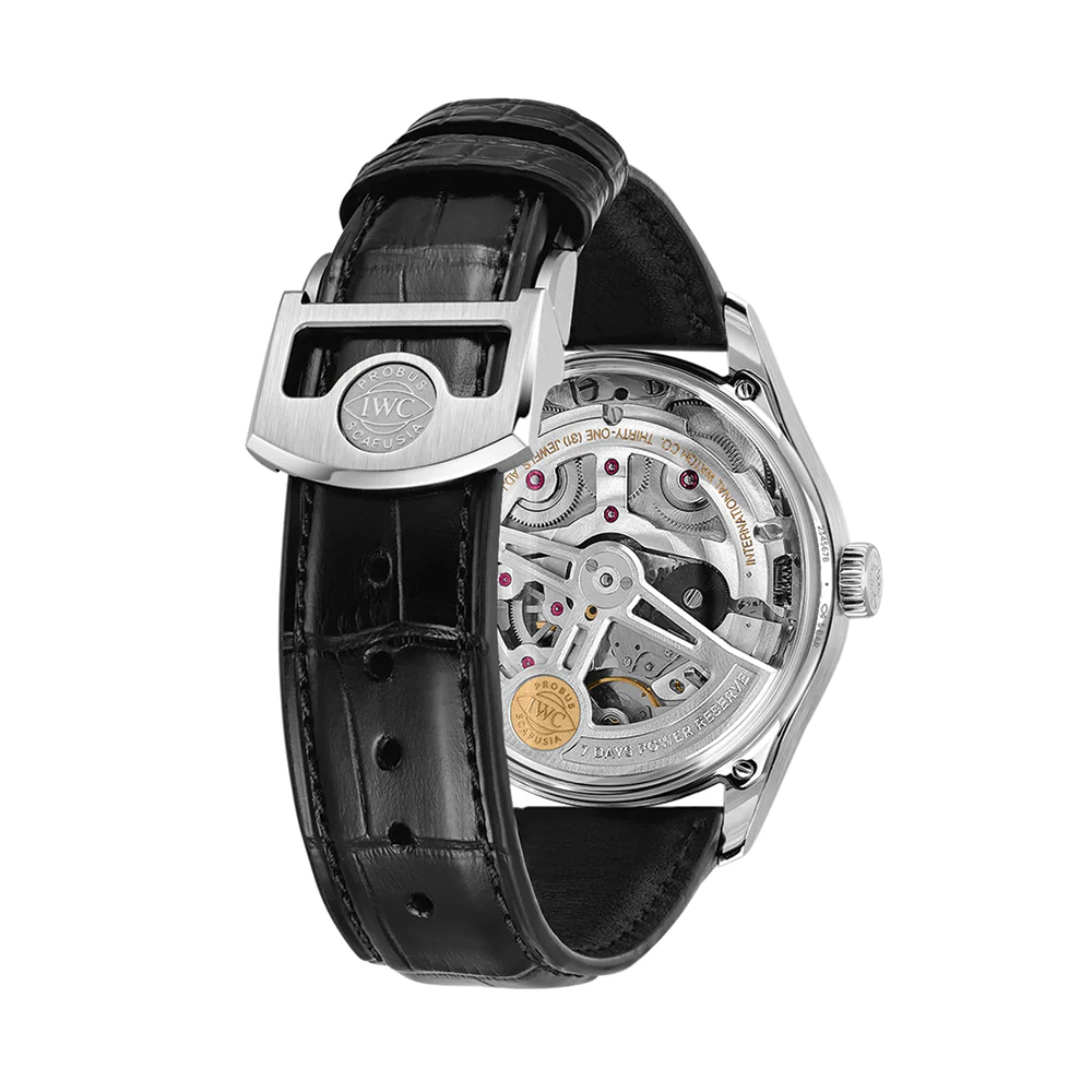 Portugieser Automatic Gold Accents 42mm - Silver-Plated on Leather Strap - Image 4