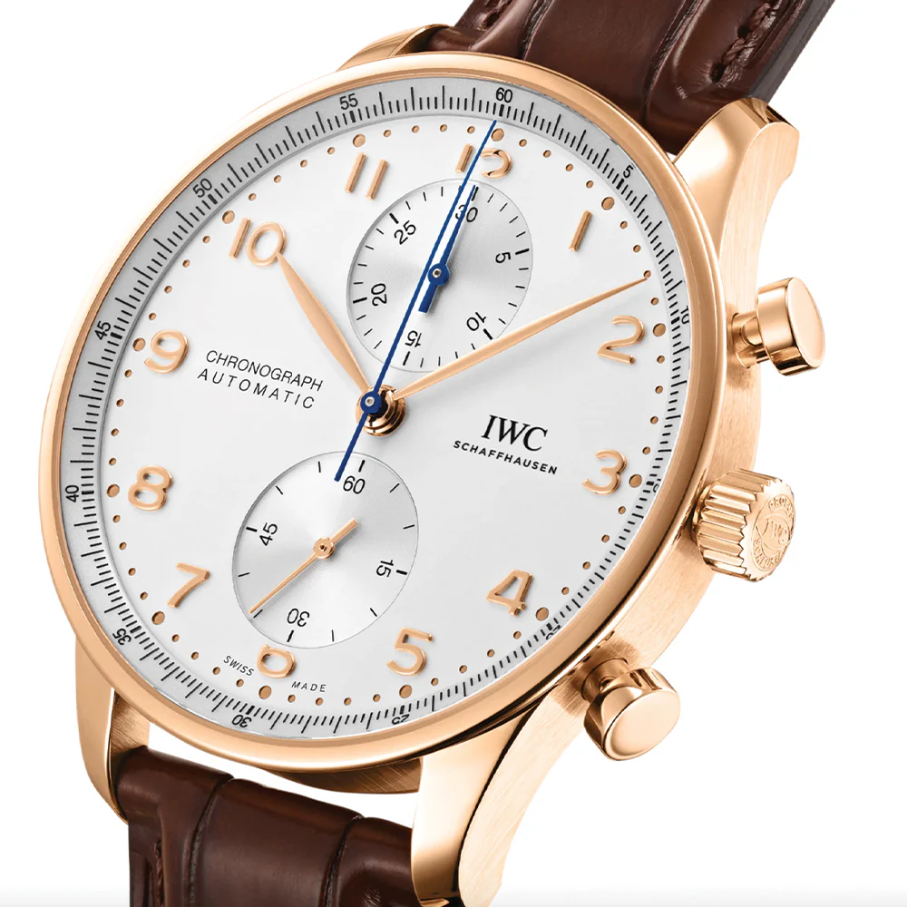 Portugieser Chronograph 18K 5N Gold Case 41mm - Silver-Plated on Leather Strap - Image 2