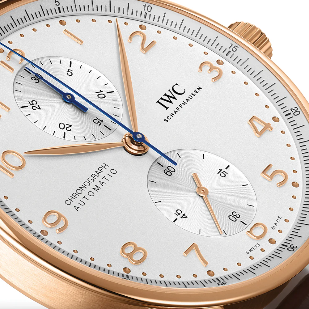 Portugieser Chronograph 18K 5N Gold Case 41mm - Silver-Plated on Leather Strap - Image 3