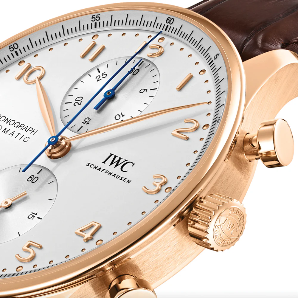 Portugieser Chronograph 18K 5N Gold Case 41mm - Silver-Plated on Leather Strap - Image 4