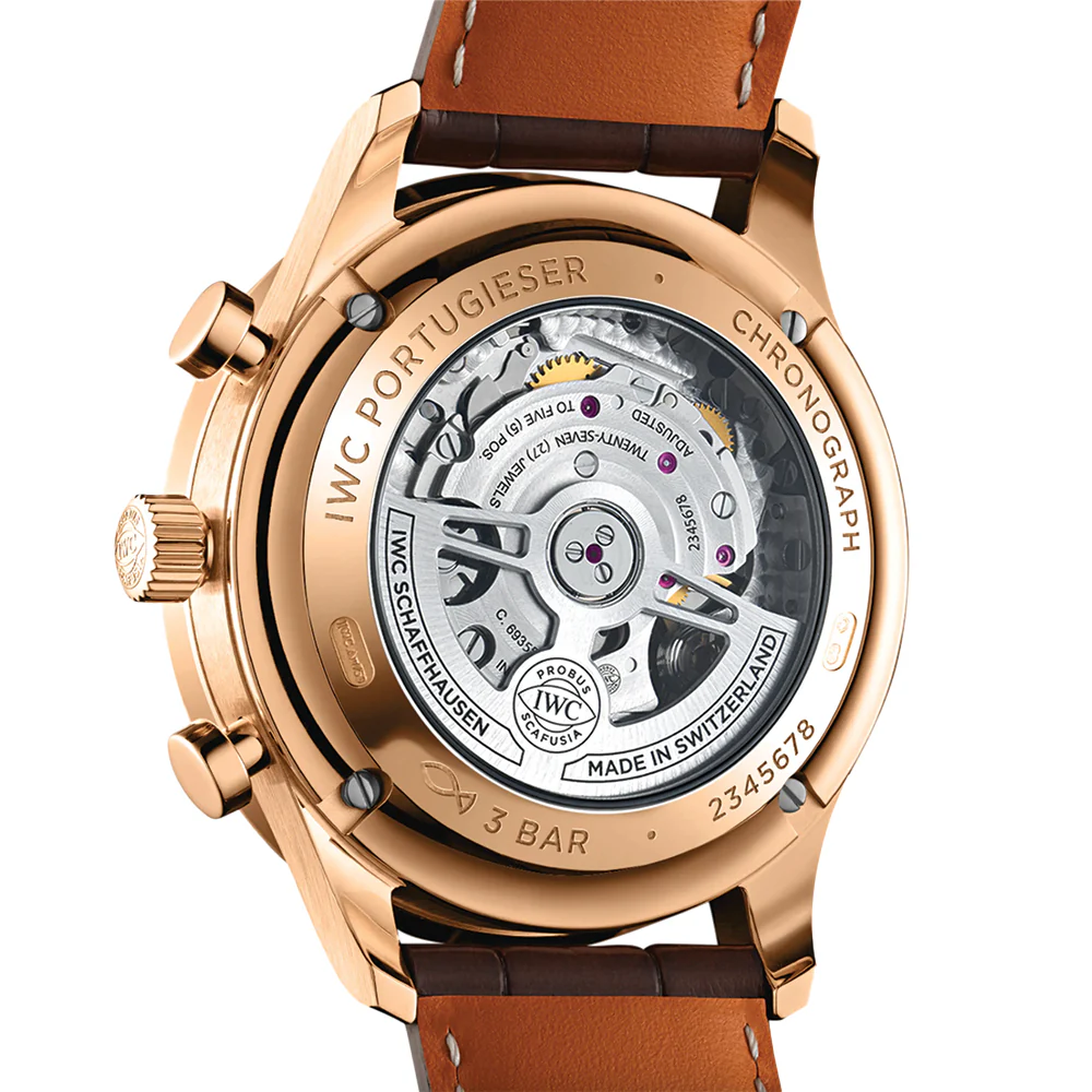 Portugieser Chronograph 18K 5N Gold Case 41mm - Silver-Plated on Leather Strap - Image 5