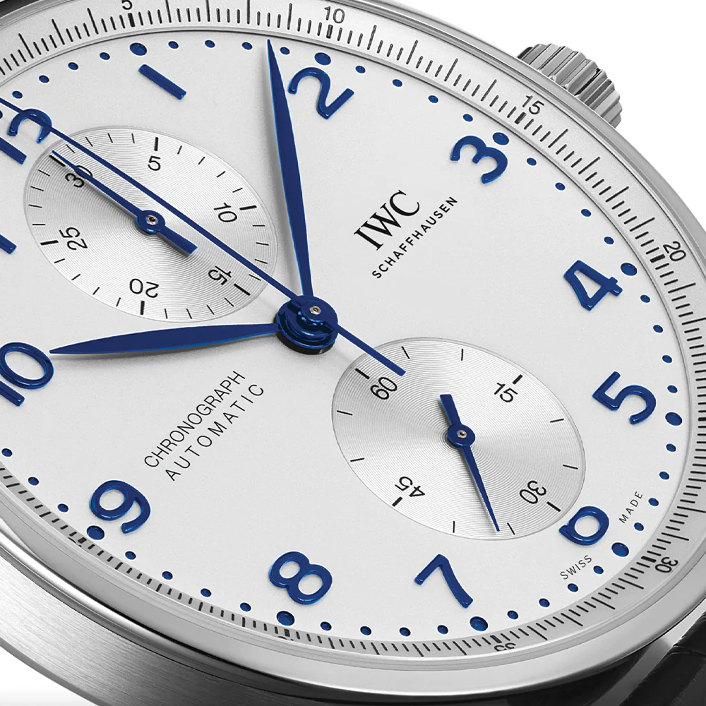 Portugieser Chronograph Blue Accents 41mm - Silver-Plated on Blue Leather Strap - Image 3