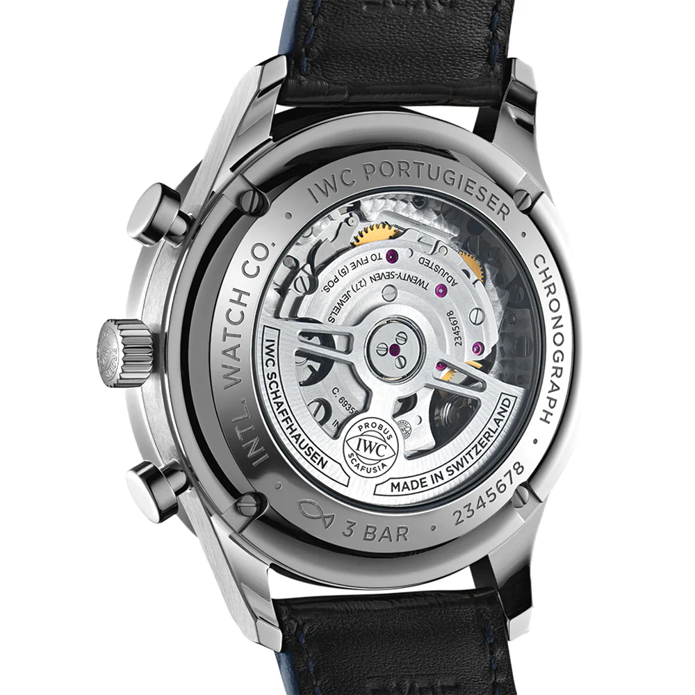 Portugieser Chronograph Blue Accents 41mm - Silver-Plated on Blue Leather Strap - Image 5