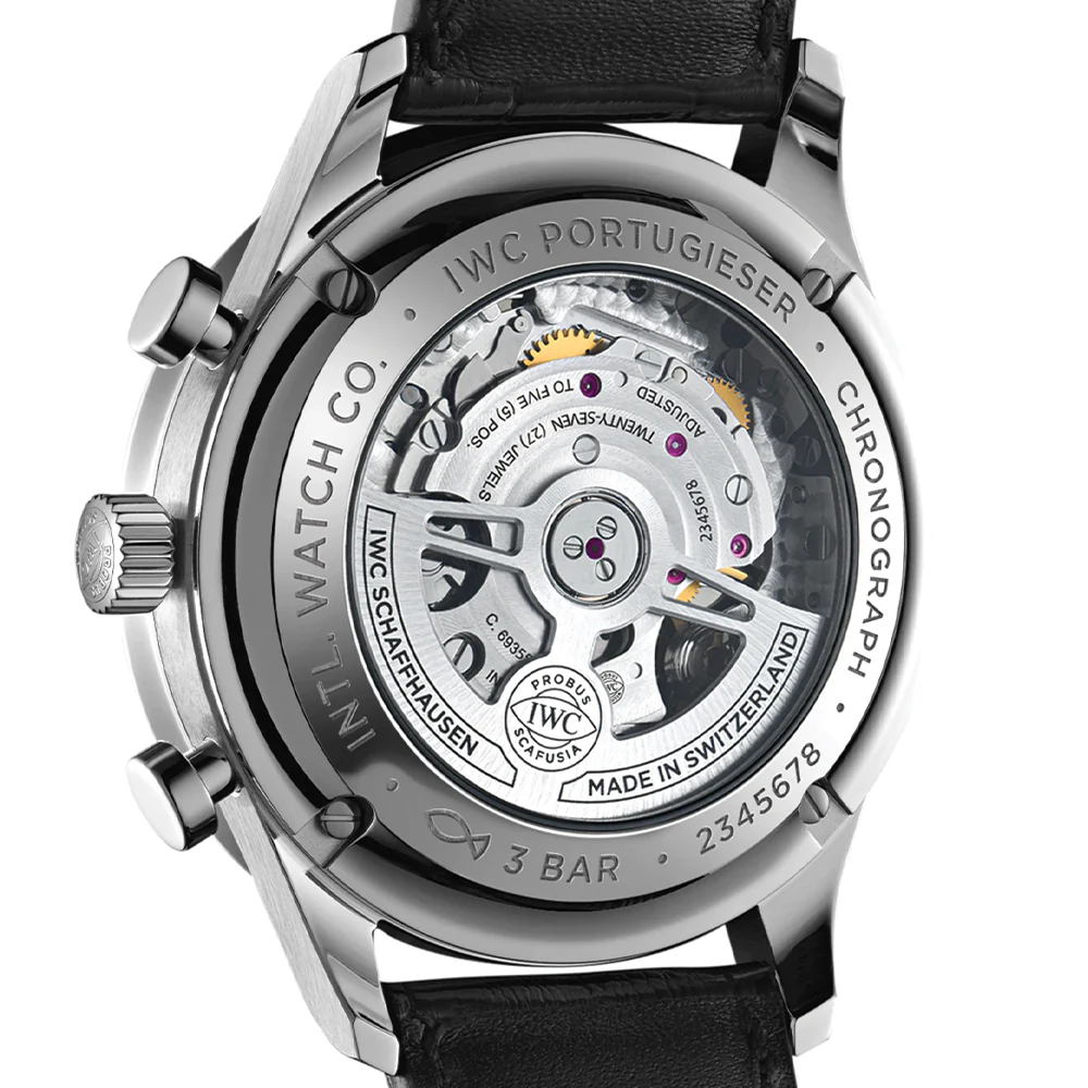 Portugieser Chronograph Gold Accents 41mm - Silver-Plated on Leather Strap - Image 5