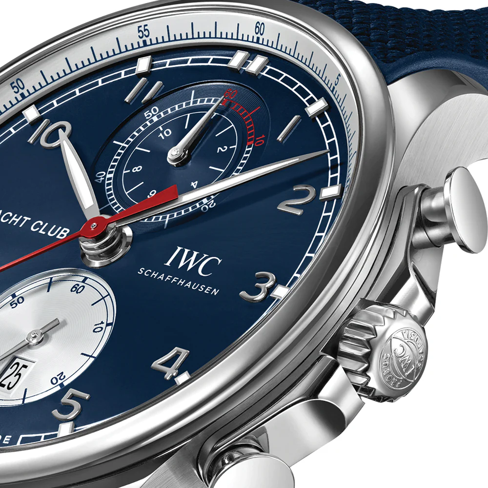 Portugieser Yacht Club Chronograph Edition “Orlebar Brown” 44.6mm - Blue on Rubber Strap - Image 3