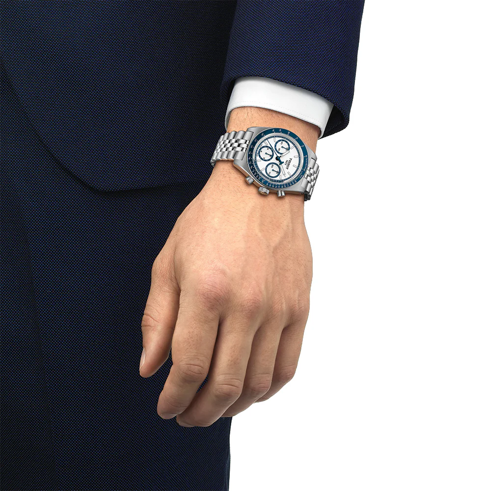 PR516 Automatic Valjoux Chronograph 41mm - White on Bracelet - Image 3