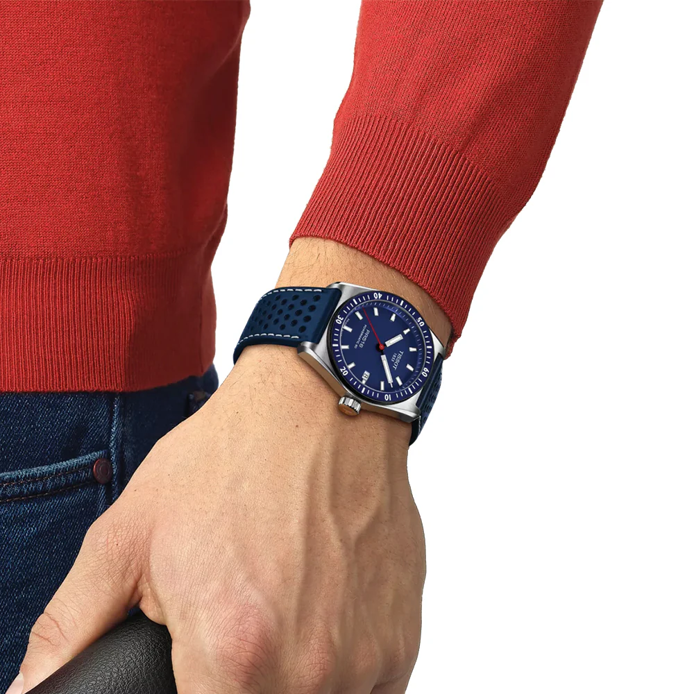 PR516 Powermatic 80 38mm - Blue on Leather Strap - Image 2
