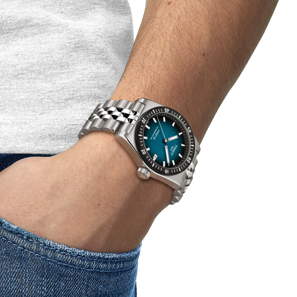 PR516 Powermatic 80 38mm - Blue-Black on Bracelet - Image 2