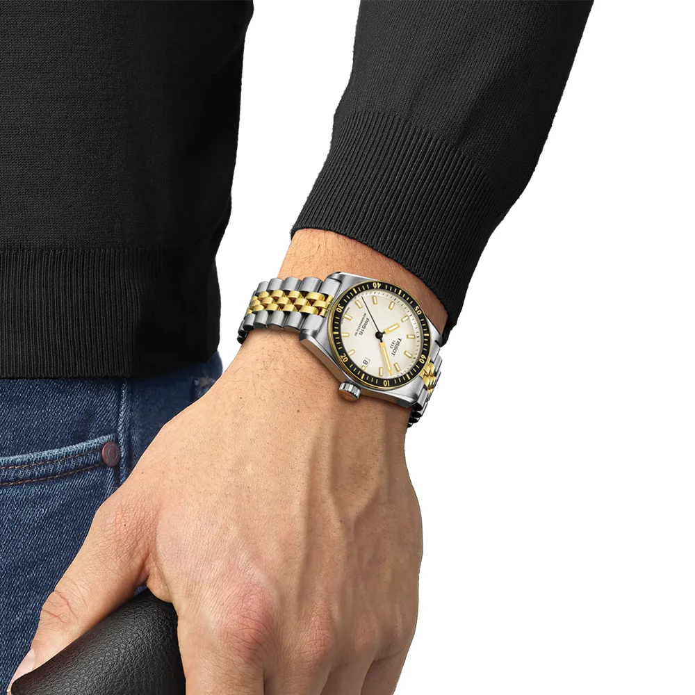 PR516 Powermatic 80 Dual-Tone 38mm - White on Bracelet - Image 2