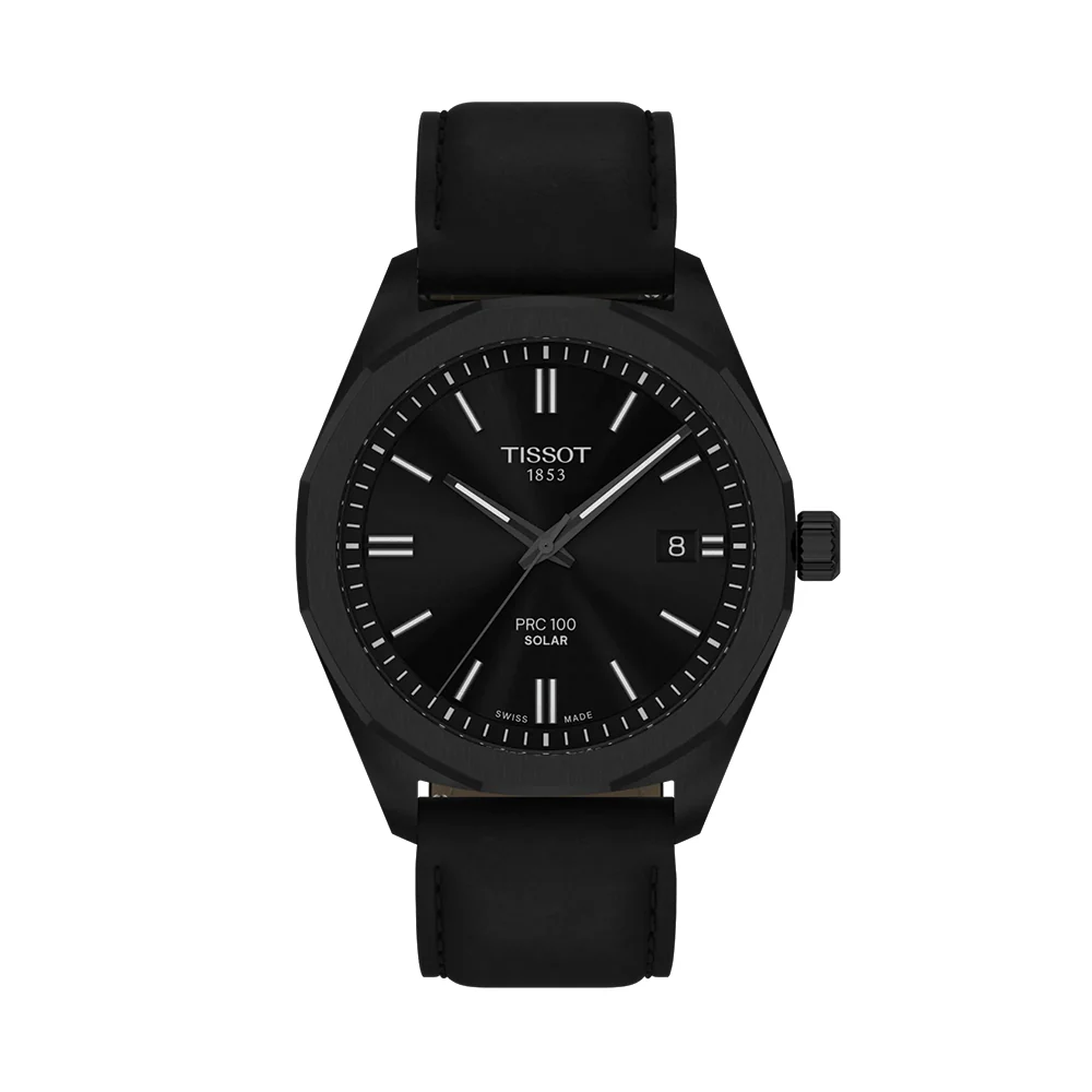 PRC 100 Solar Quartz 39mm - Black on Leather Strap