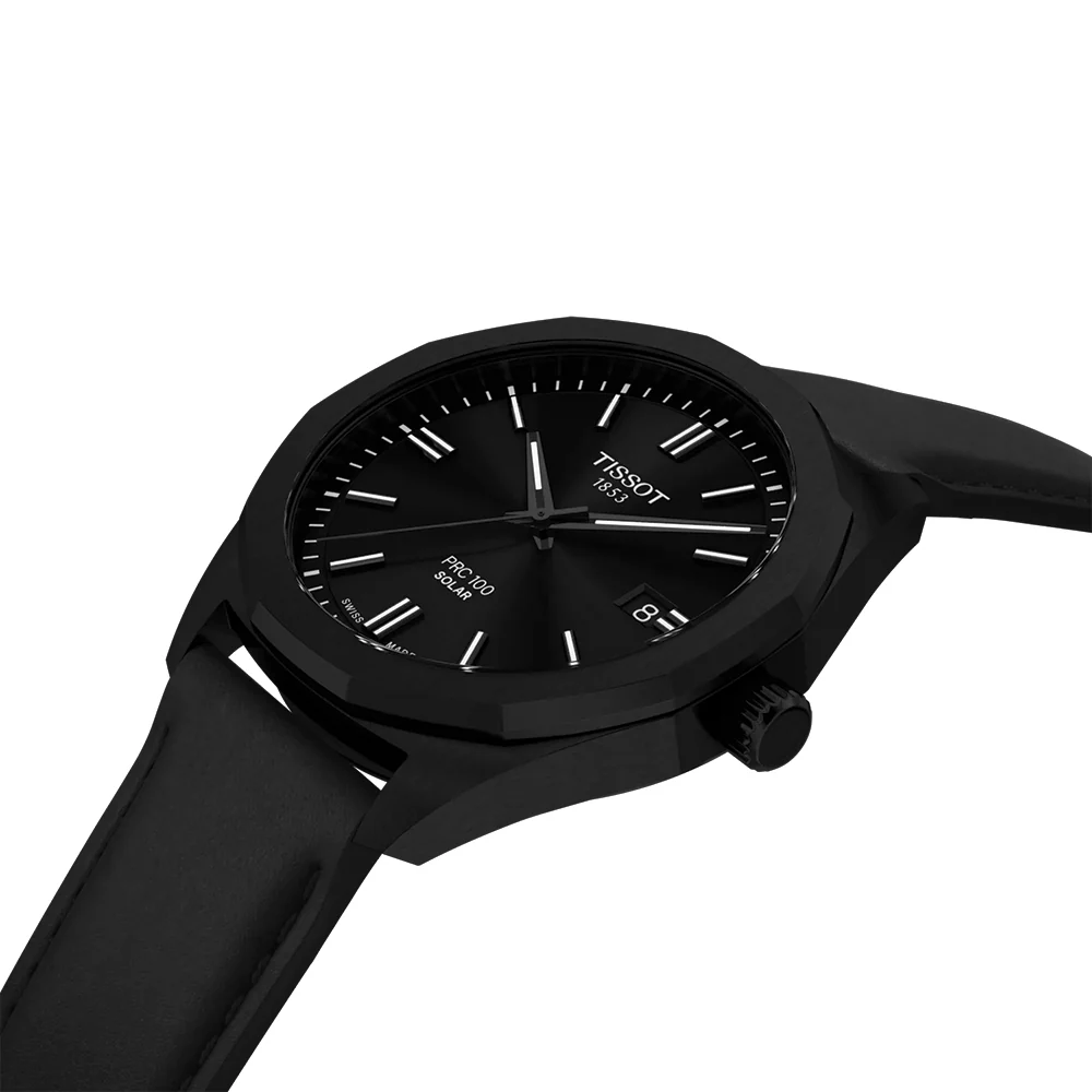 PRC 100 Solar Quartz 39mm - Black on Leather Strap - Image 3