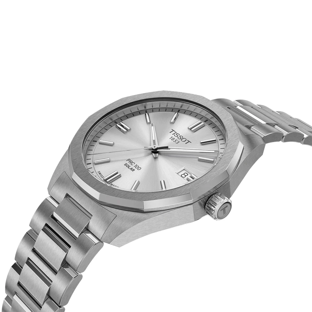 PRC 100 Solar Quartz 39mm - Silver on Bracelet - Image 4