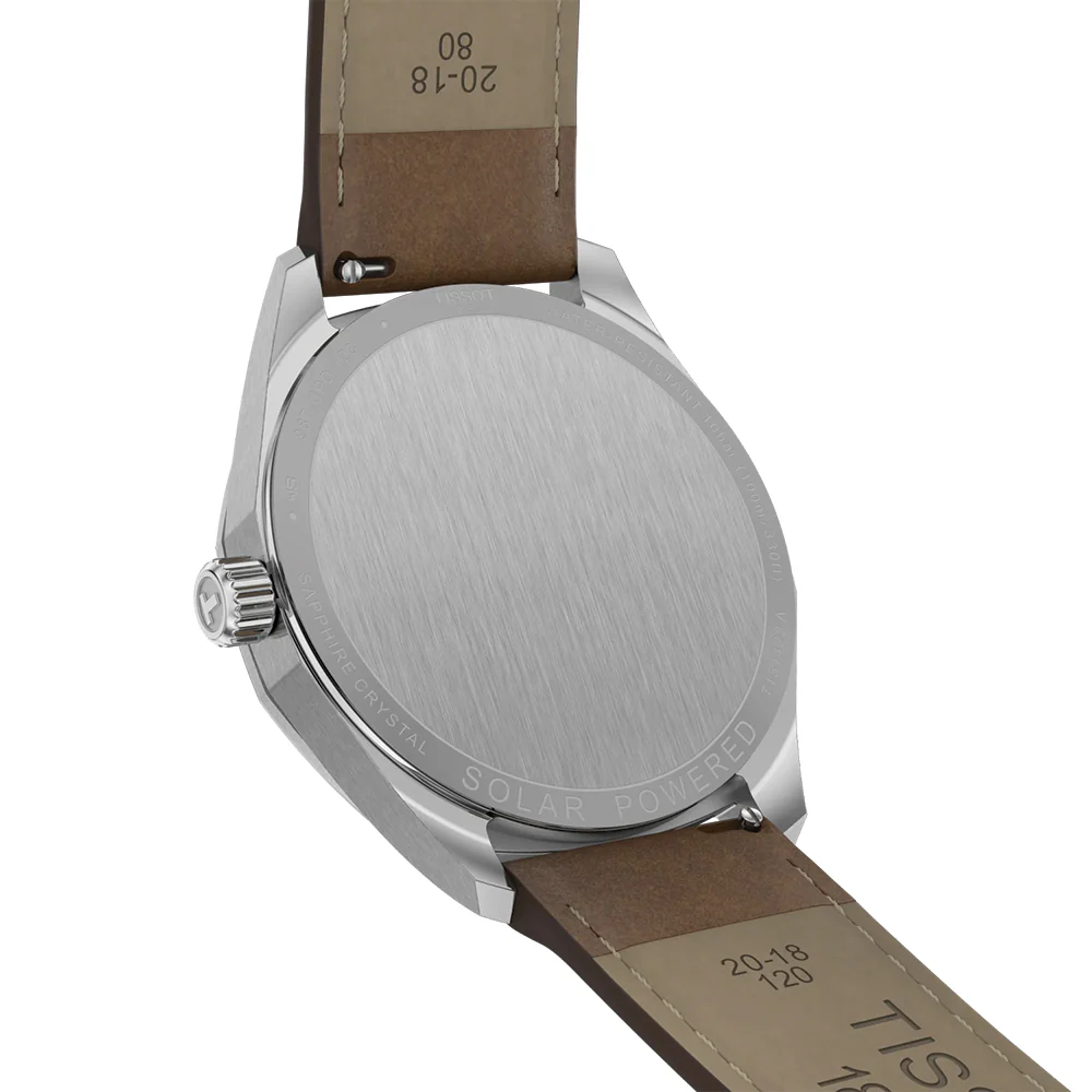PRC 100 Solar Quartz 39mm - Silver on Leather Strap - Image 4