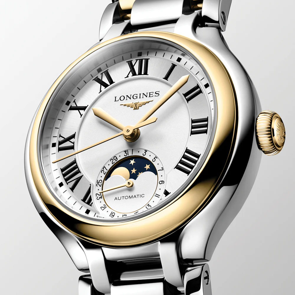 Primaluna Moonphase Two-Tone 34mm - Silver on Bracelet - Image 2