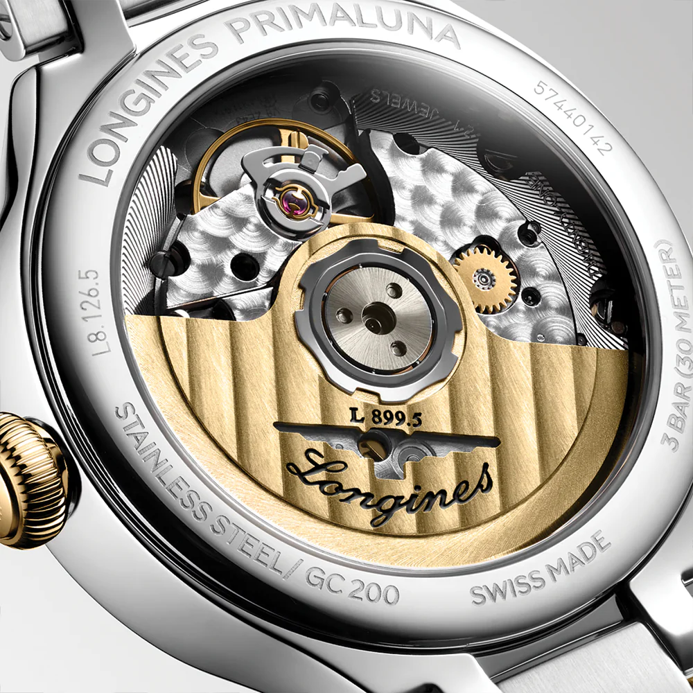 Primaluna Moonphase Two-Tone 34mm - Silver on Bracelet - Image 5