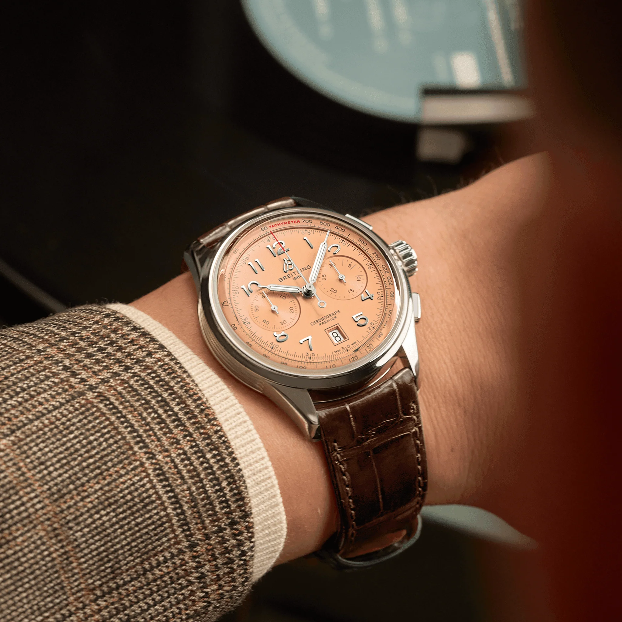 Premier B01 Chronograph 42mm - Copper on Leather Strap - Image 5