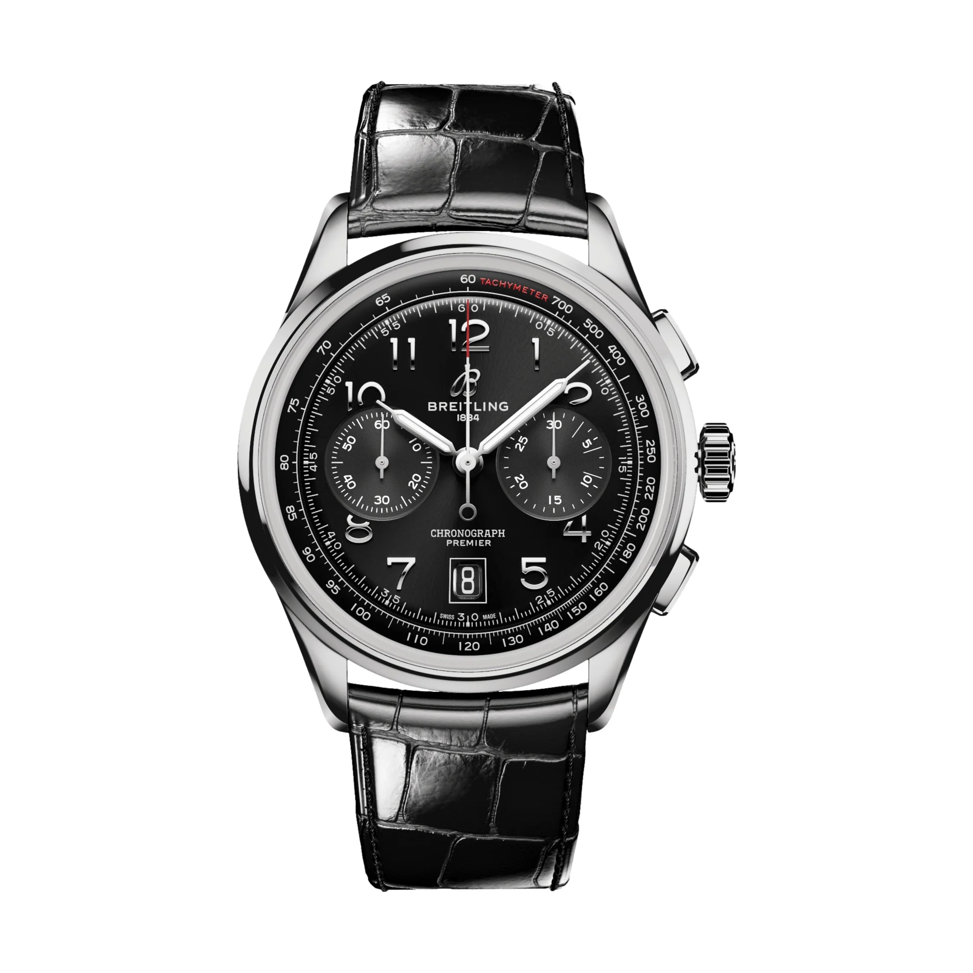 Premier B01 Chronograph 42mm - Black on Leather Strap