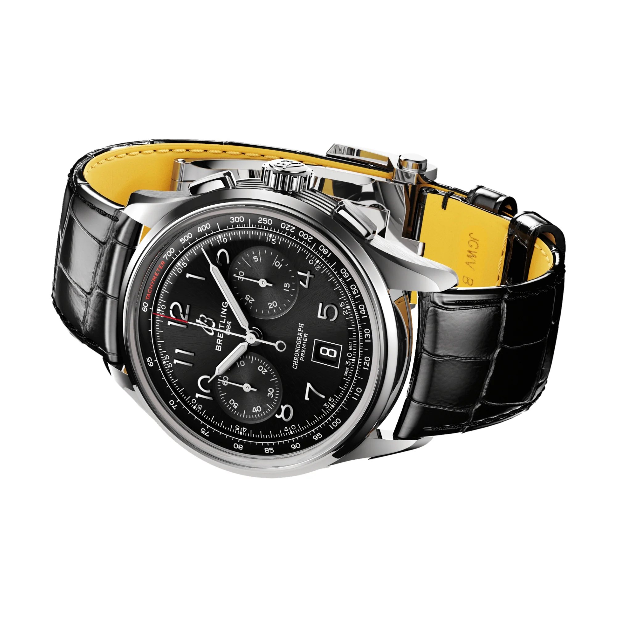 Premier B01 Chronograph 42mm - Black on Leather Strap - Image 3