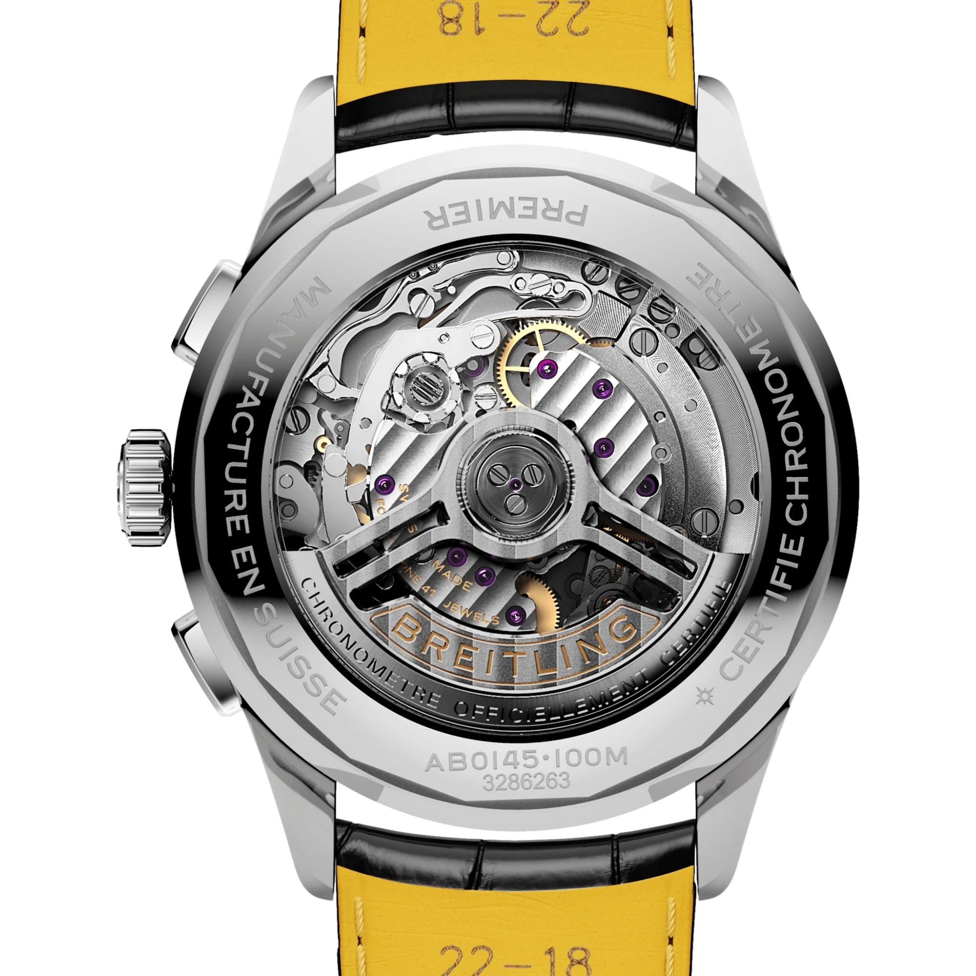 Premier B01 Chronograph 42mm - Black on Leather Strap - Image 4