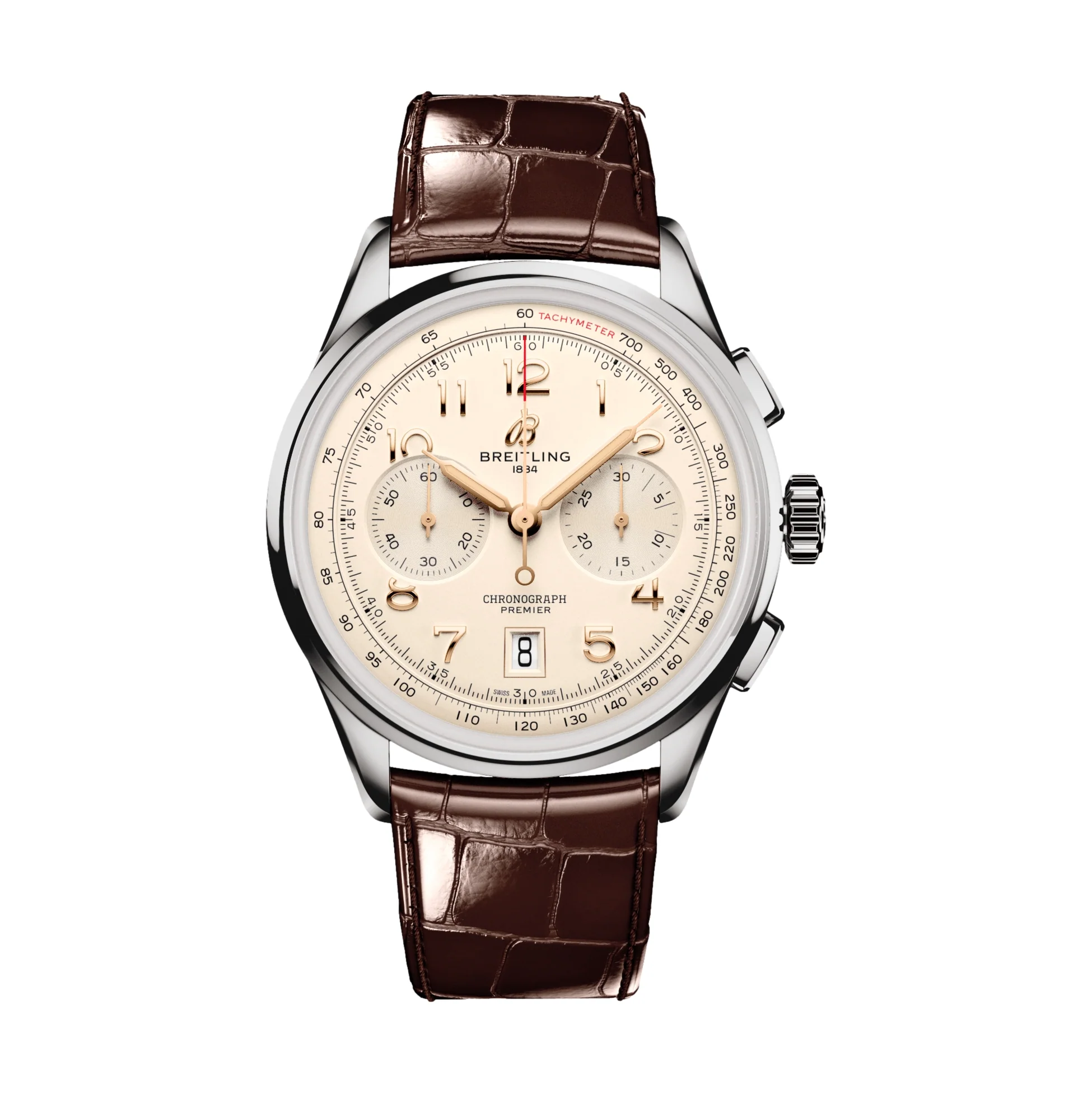 Premier B01 Chronograph 42mm - Cream on Leather Strap