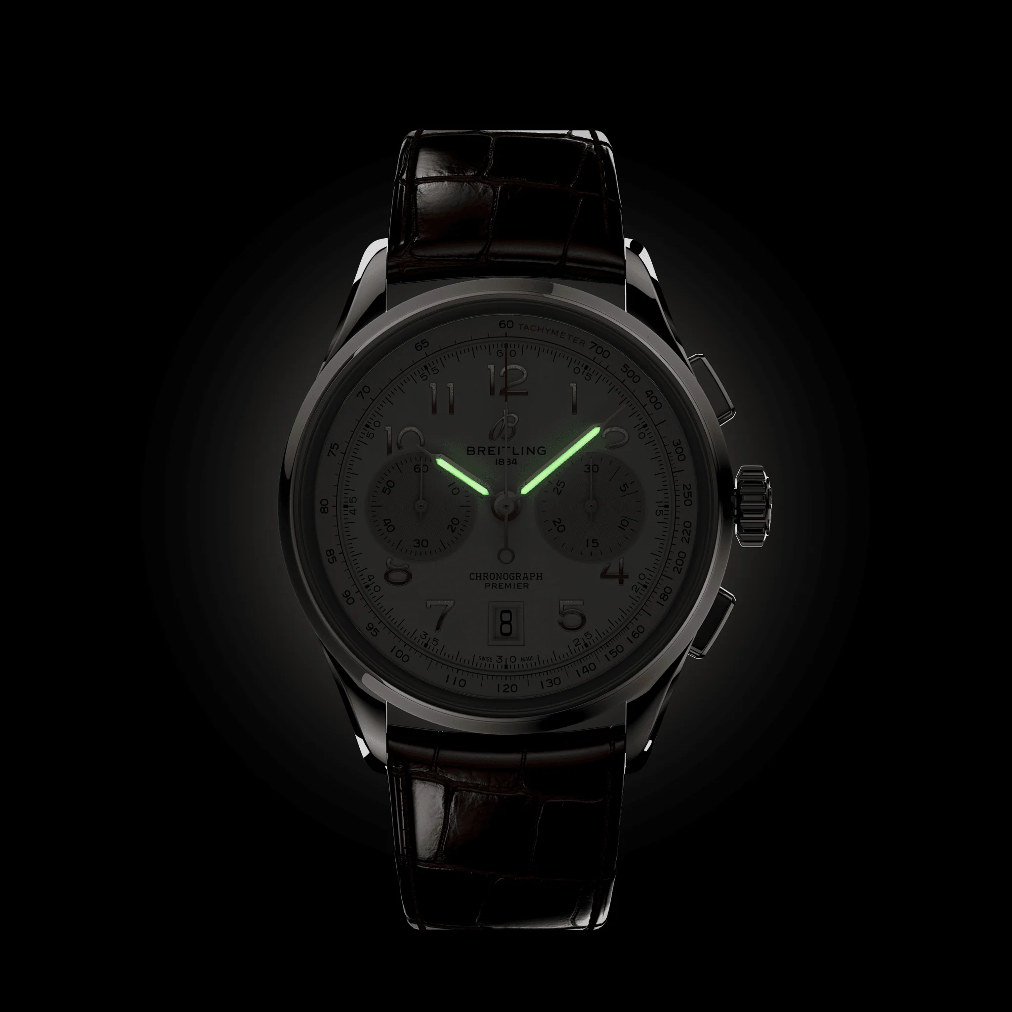 Premier B01 Chronograph 42mm - Cream on Leather Strap - Image 6