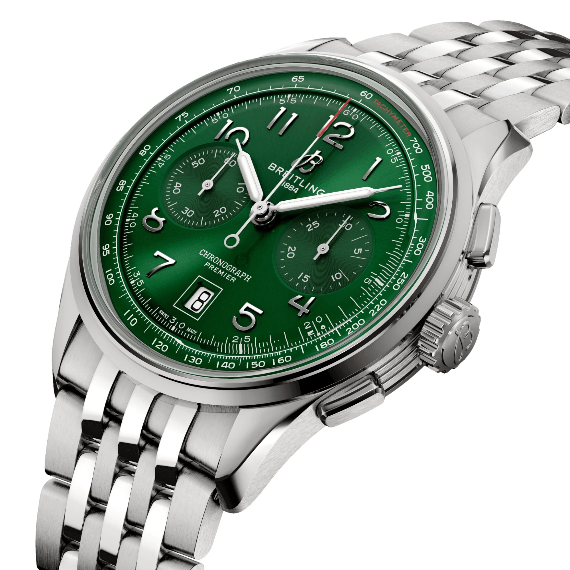 Premier B01 Chronograph 42mm - Green on Bracelet - Image 2