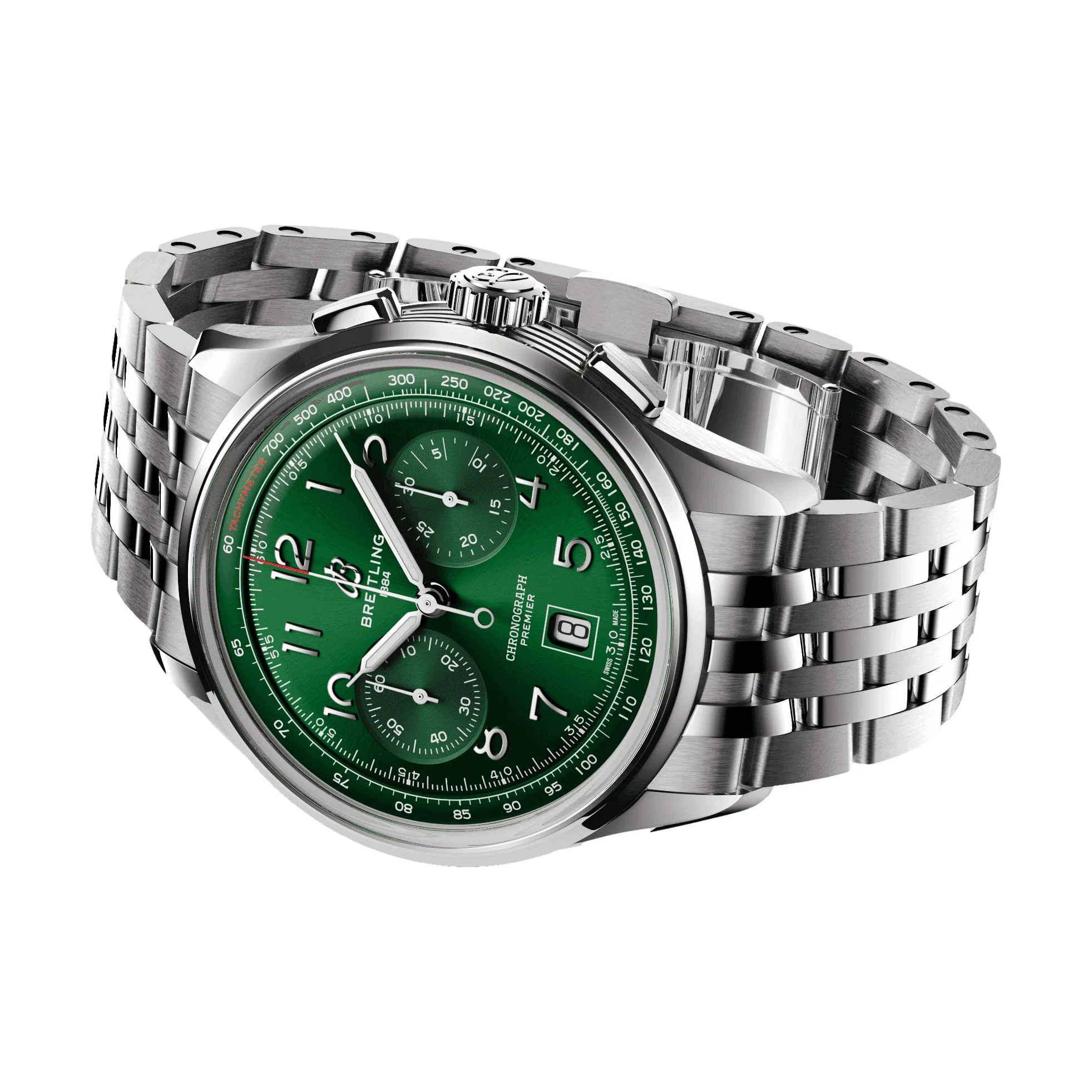 Premier B01 Chronograph 42mm - Green on Bracelet - Image 3