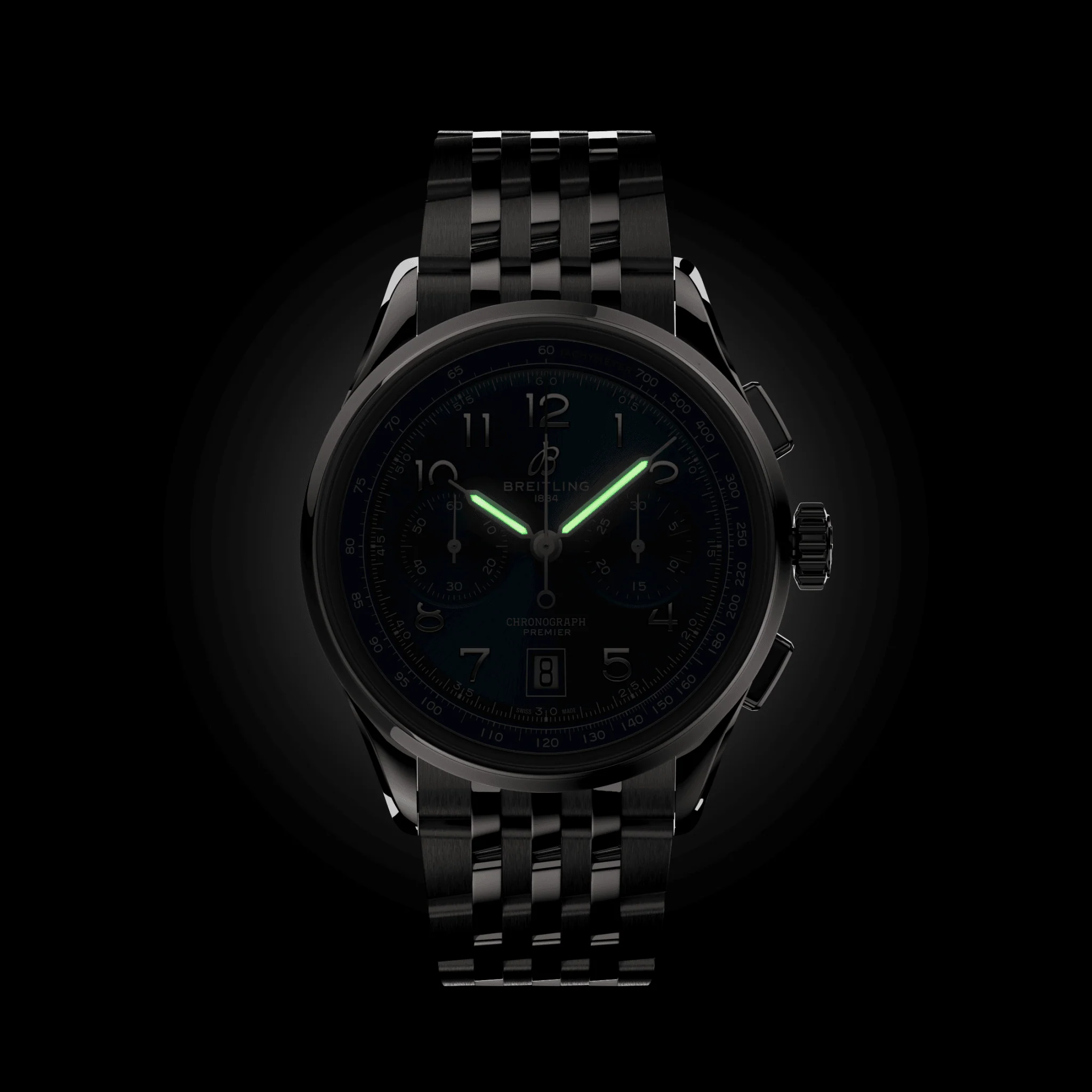 Premier B01 Chronograph 42mm - Green on Bracelet - Image 6