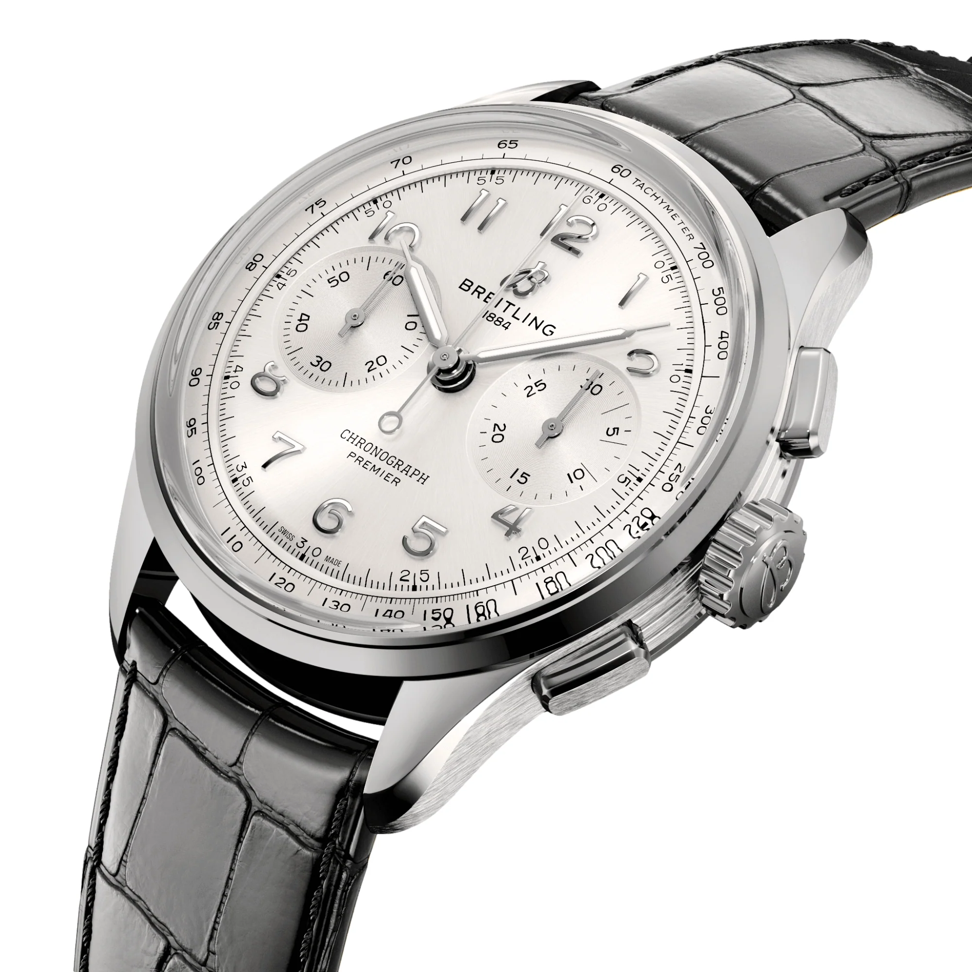 Premier B09 Chronograph 40mm - Silver on Leather Strap - Image 2