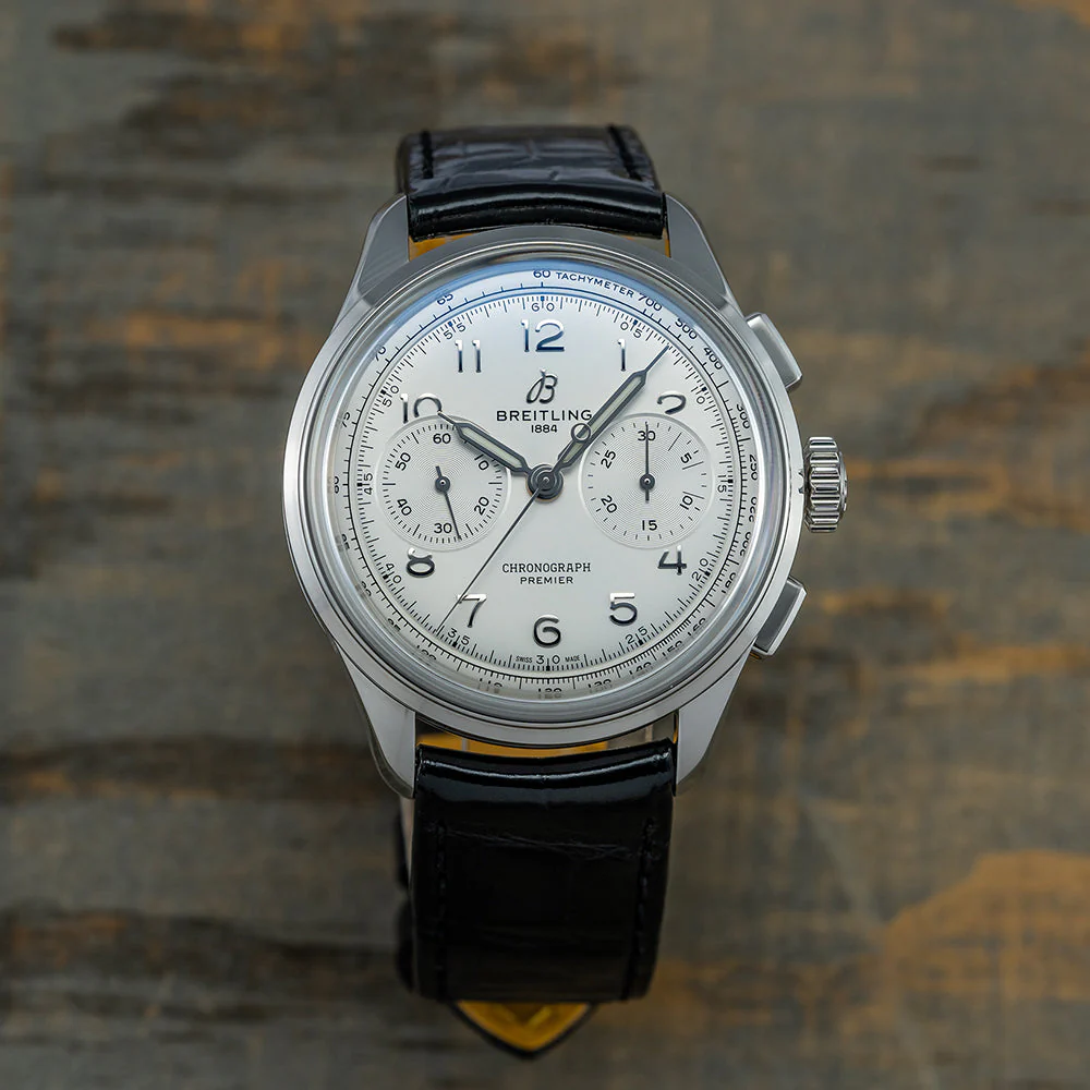 Premier B09 Chronograph 40mm - Silver on Leather Strap - Image 3