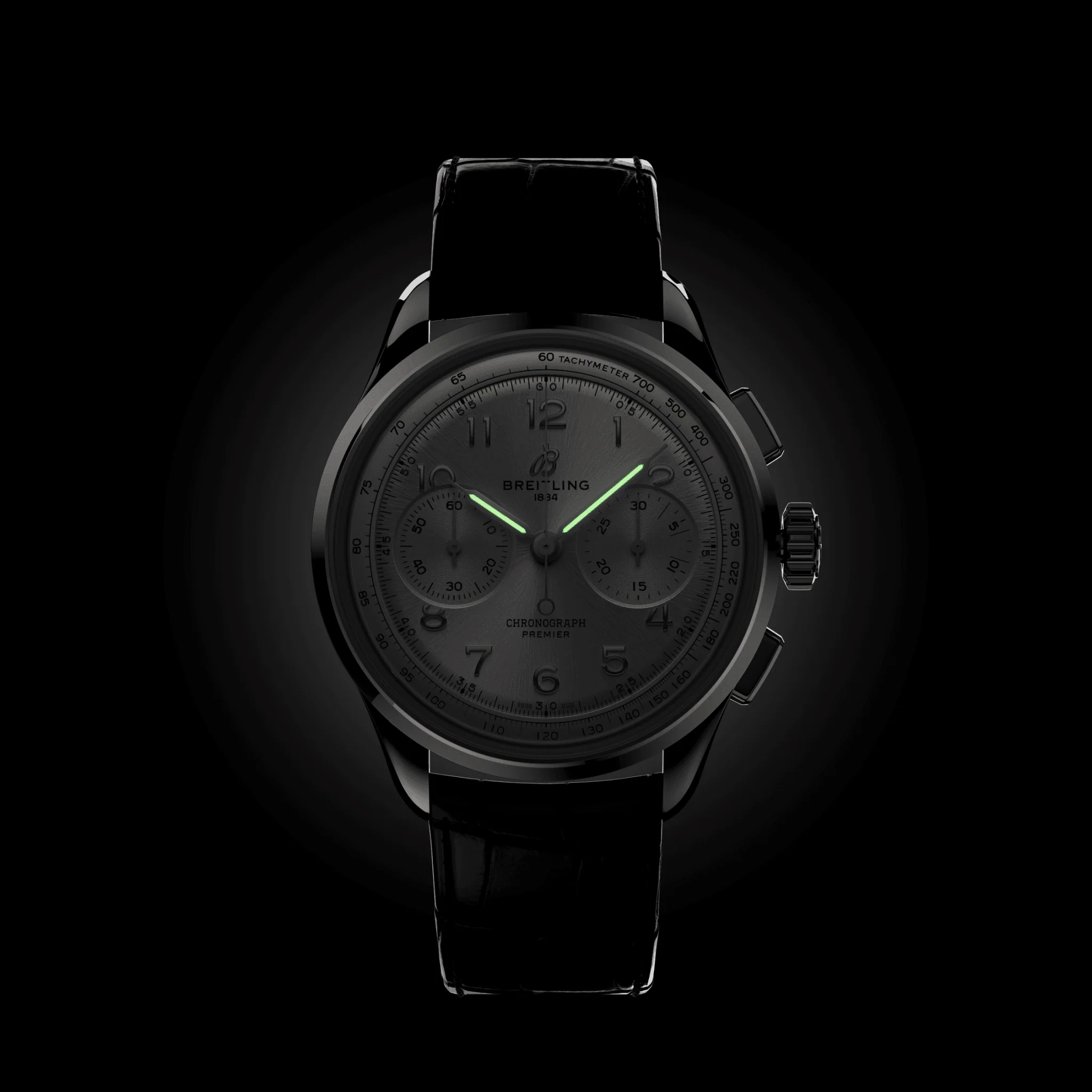 Premier B09 Chronograph 40mm - Silver on Leather Strap - Image 4
