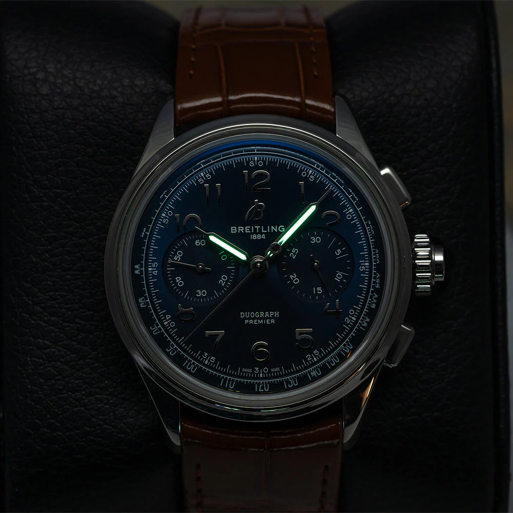 Premier B15 Duograph 42mm - Blue on Leather Strap - Image 4