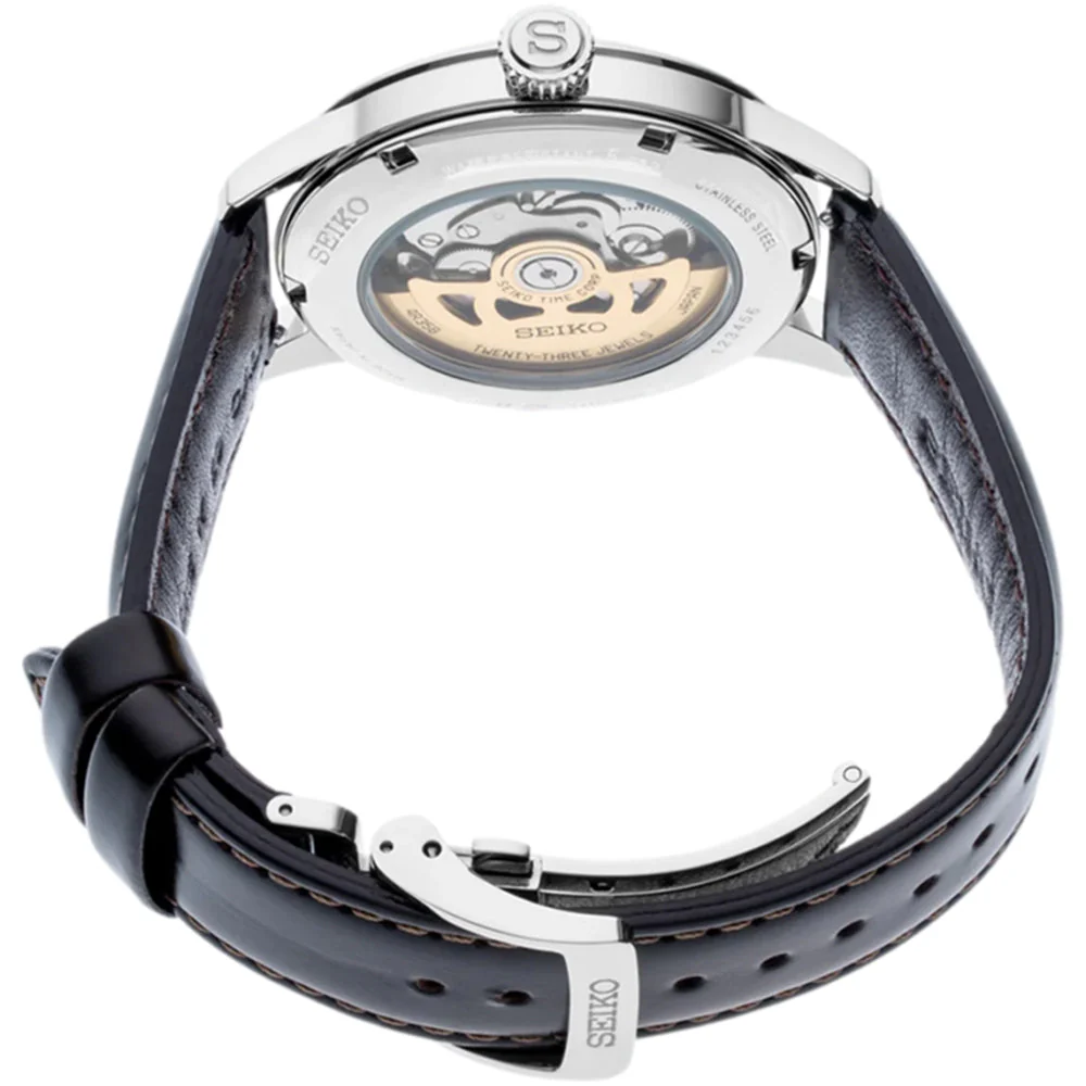 SRPD37 Presage Cocktail Time 40.5mm - Green on Leather Strap - Image 4